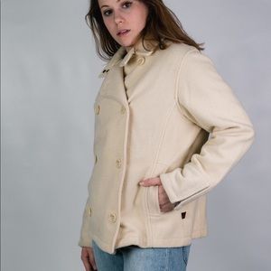 CREAM WOOLRICH PEACOAT